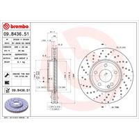 Remschijf COATED DISC LINE BREMBO, Remschijftype: Geperforeerd / Geventileerd, u.a. für Mercedes-Benz