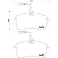 Remblokkenset, schijfrem DIRECTIONAL BRAKE PADS BREMBO, u.a. für Peugeot