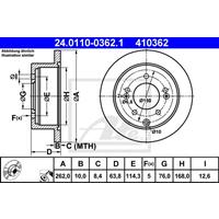 Bremsscheibe | ATE (24.0110-0362.1)