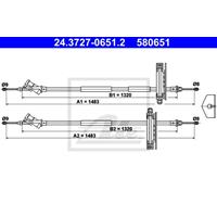 Seilzug, Feststellbremse hinten ATE 24.3727-0651.2