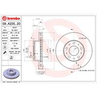 BREMBO Bremsscheiben CITROËN,PEUGEOT,FIAT 09.A235.20 1607872180,1611842080,1618865280 Scheibenbremsen,Bremsscheibe 424929,424998,4249K2,51705449