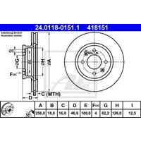 Bremsscheibe | ATE (24.0118-0151.1)