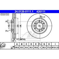 Bremsscheibe | ATE (24.0126-0111.1)