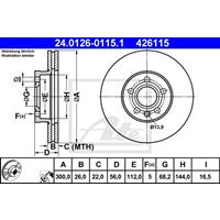 Bremsscheibe | ATE (24.0126-0115.1)