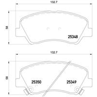 Remblokkenset, schijfrem BREMBO, u.a. für Hyundai, KIA