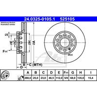 Bremsscheibe 'PowerDisc' | ATE (24.0325-0105.1)