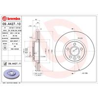 Remschijf COATED DISC LINE BREMBO, Remschijftype: Binnen geventileerd, u.a. für Volvo, Land Rover, Ford