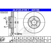 Bremsscheibe | ATE (24.0125-0199.1)