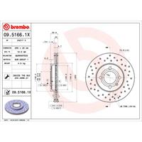 Remschijf BREMBO XTRA LINE BREMBO, Remschijftype: Geperforeerd / Geventileerd, u.a. für VW, Seat