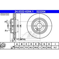 Bremsscheibe 'PowerDisc' | ATE (24.0322-0204.1)