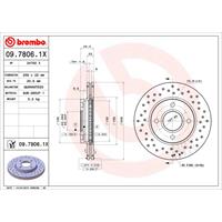 Remschijf BREMBO XTRA LINE BREMBO, Remschijftype: Geperforeerd / Geventileerd, u.a. für Ford, Mazda