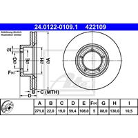 Bremsscheibe | ATE (24.0122-0109.1)