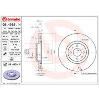 BREMBO Bremsscheiben CITROËN,PEUGEOT,ABARTH 09.4939.11 46445892,46455804,51920094 Scheibenbremsen,Bremsscheibe 60812164,60812422,82450657,46445004