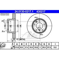 Bremsscheibe | ATE (24.0130-0217.1)