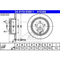 Bremsscheibe | ATE (24.0110-0360.1)