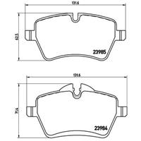 Remblokkenset, schijfrem BREMBO, u.a. für Mini