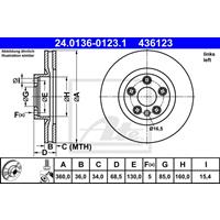 Bremsscheibe | ATE (24.0136-0123.1)