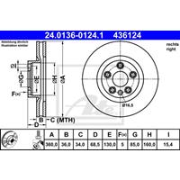 Bremsscheibe | ATE (24.0136-0124.1)