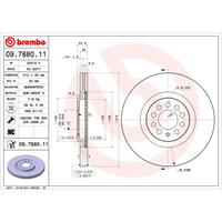 Remschijf COATED DISC LINE BREMBO, Remschijftype: Binnen geventileerd, u.a. für Audi, Skoda, Seat, VW