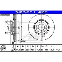 Bremsscheibe | ATE (24.0125-0131.1)