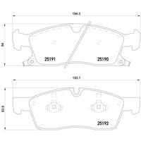 Remblokkenset, schijfrem BREMBO, u.a. für Jeep, Dodge