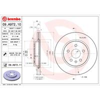 Remschijf COATED DISC LINE BREMBO, Remschijftype: Binnen geventileerd, u.a. für Opel, Saab, Vauxhall, Chevrolet