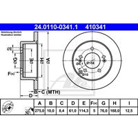 Bremsscheibe | ATE (24.0110-0341.1)