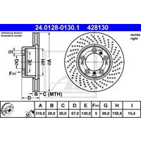 Bremsscheibe | ATE (24.0128-0130.1)