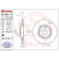 Remschijf COATED DISC LINE BREMBO, Remschijftype: Binnen geventileerd, u.a. für Renault