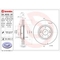 BREMBO Bremsscheiben HYUNDAI,KIA 09.A532.21 517122L500,517121M500,S517122L500 Scheibenbremsen,Bremsscheibe