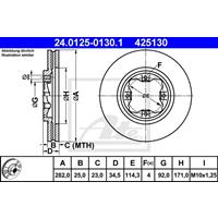 Bremsscheibe Vorderachse ATE 24.0125-0130.1