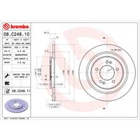 Remschijf COATED DISC LINE BREMBO, Remschijftype: Massief, u.a. für Hyundai