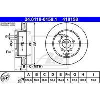 Bremsscheibe | ATE (24.0118-0158.1)