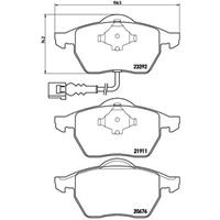 Remblokkenset, schijfrem BREMBO, u.a. für VW, Audi, Seat, Skoda