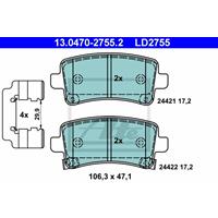 Remblokkenset, schijfrem ATE Ceramic ATE, u.a. für Opel, Vauxhall, Chevrolet, Saab