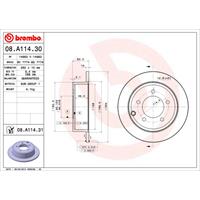 Remschijf COATED DISC LINE BREMBO, Remschijftype: Massief, u.a. für Dodge, Jeep, Chrysler