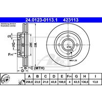 Bremsscheibe | ATE (24.0123-0113.1)