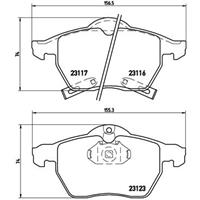 Remblokkenset, schijfrem DIRECTIONAL BRAKE PADS BREMBO, u.a. für Saab, Opel, Vauxhall