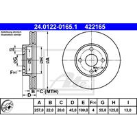 Bremsscheibe Vorderachse ATE 24.0122-0165.1