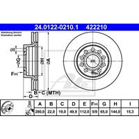 Bremsscheibe | ATE (24.0122-0210.1)