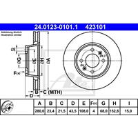 Bremsscheibe | ATE (24.0123-0101.1)