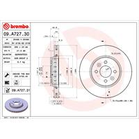 Remschijf COATED DISC LINE BREMBO, Remschijftype: Binnen geventileerd, u.a. für Renault, Dacia