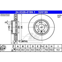 Bremsscheibe 'PowerDisc' | ATE (24.0328-0199.1)