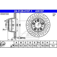 Bremsscheibe | ATE (24.0128-0197.1)