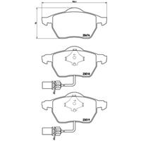 Remblokkenset, schijfrem DIRECTIONAL BRAKE PADS BREMBO, u.a. für Audi, Seat, VW, Skoda