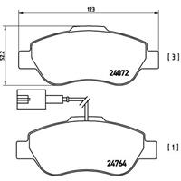 Remblokkenset, schijfrem BREMBO, u.a. für Fiat, Ford