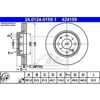 Bremsscheibe | ATE (24.0124-0159.1)