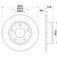 hellapagid Bremsscheibe Hinterachse Hella Pagid 8DD 355 107-351