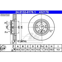 Bremsscheibe | ATE (24.0132-0178.1)