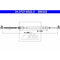 Seilzug, Feststellbremse hinten links ATE 24.3727-0322.2